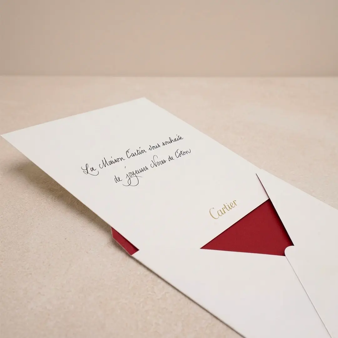 Calligraphie anglaise sur carte de vœux — écriture manuscrite d'exception par Graphiplus