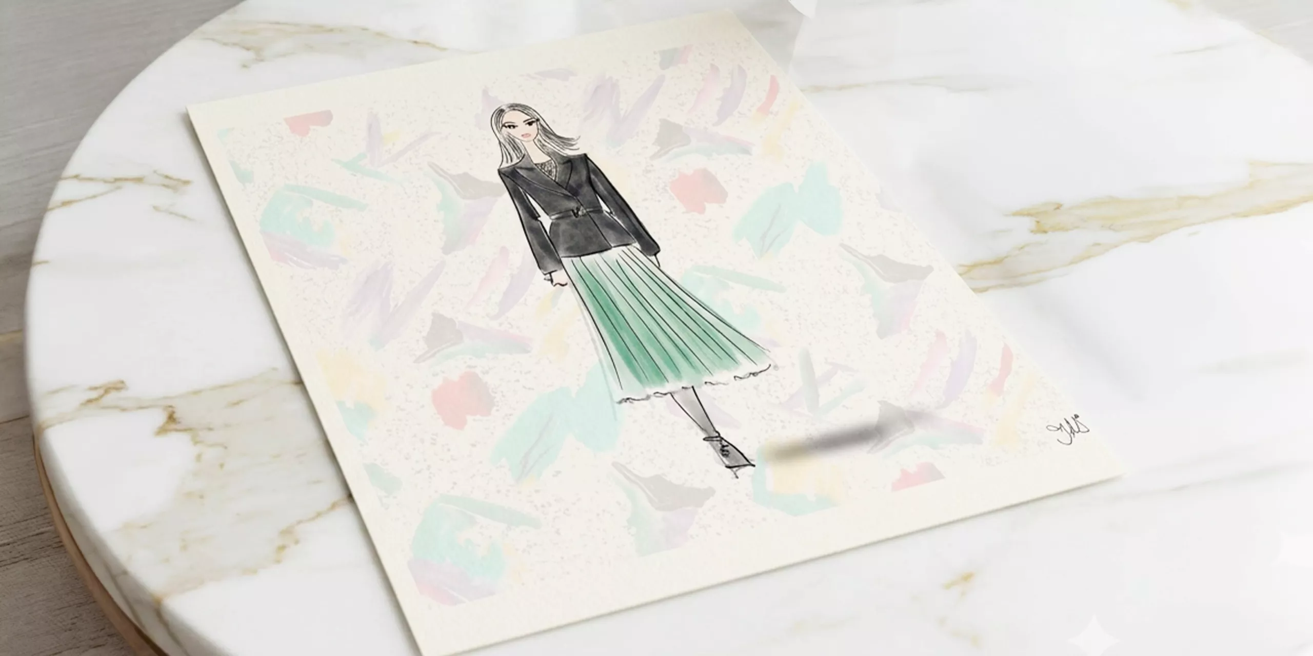 Illustration de mode Graphiplus — fashion sketching et silhouettes élégantes pour boutiques de luxe