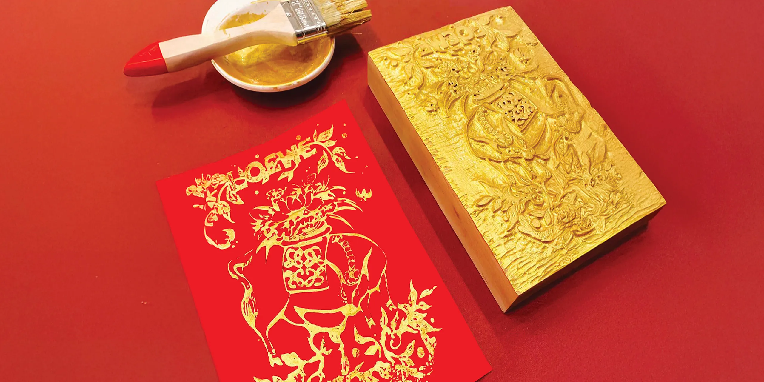 Enluminure pour édition spéciale Nouvel An Chinois — art médiéval revisité pour maisons de luxe contemporaines
