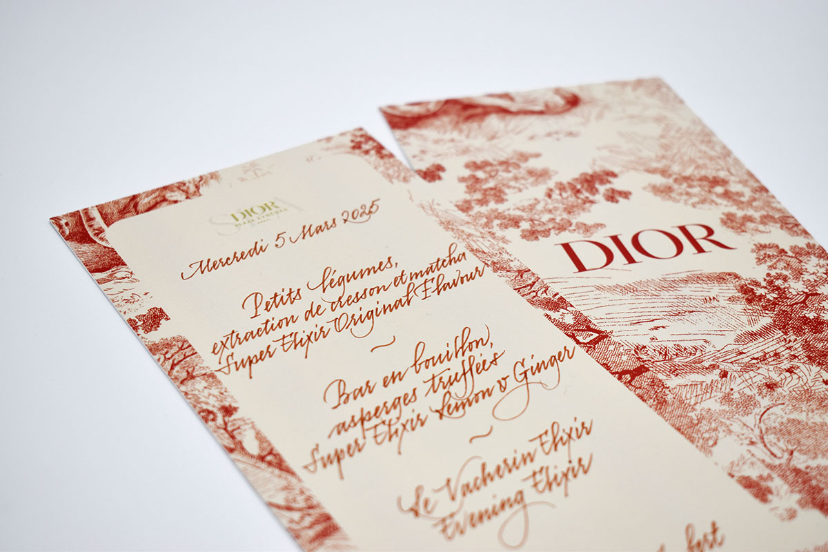Menus et marque-places de gala — papeterie de luxe sur mesure pour vos événements d'exception par Graphiplus